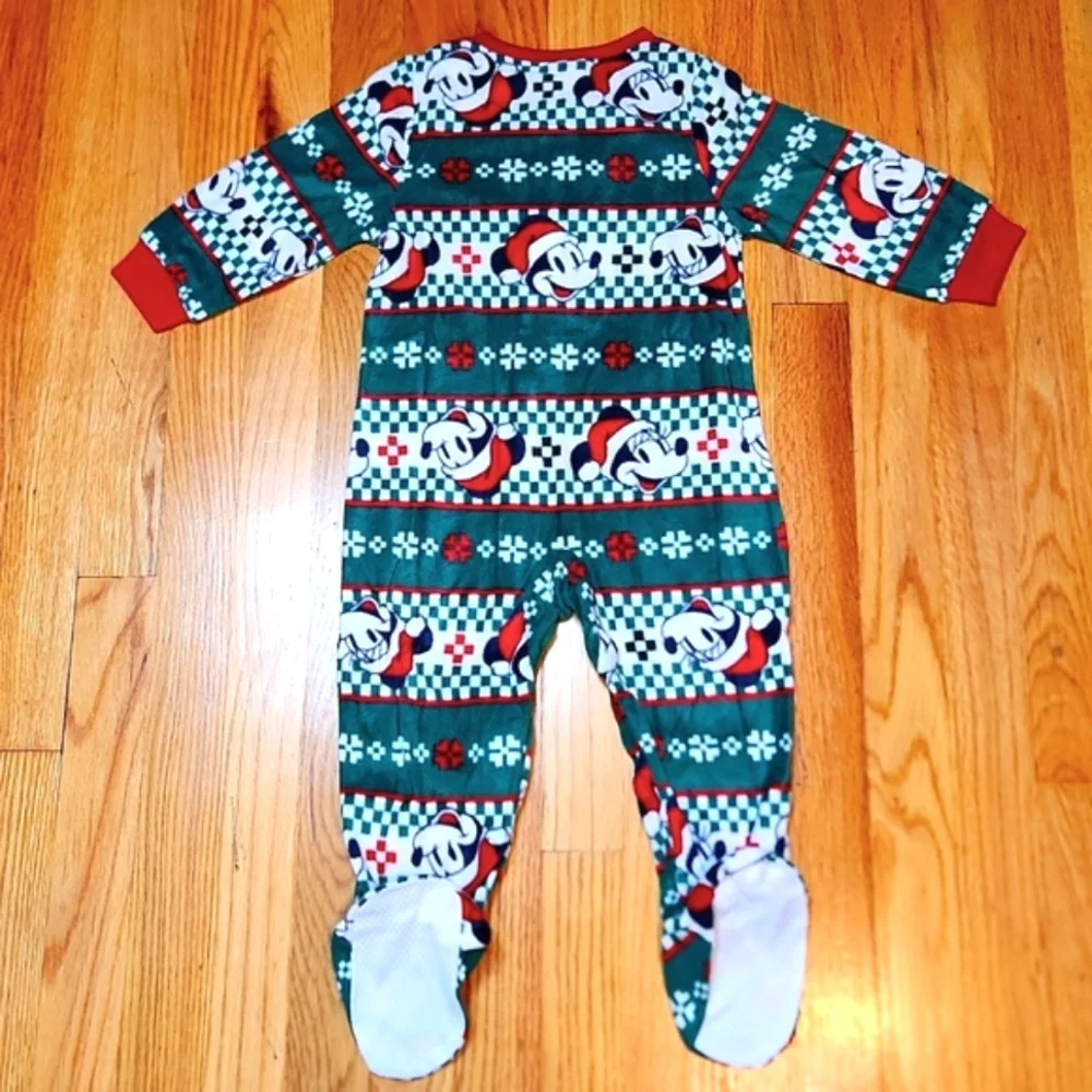 Disney Mickey Mouse One Piece Holiday Blanket Sleeper 24M - Picture 4 of 8